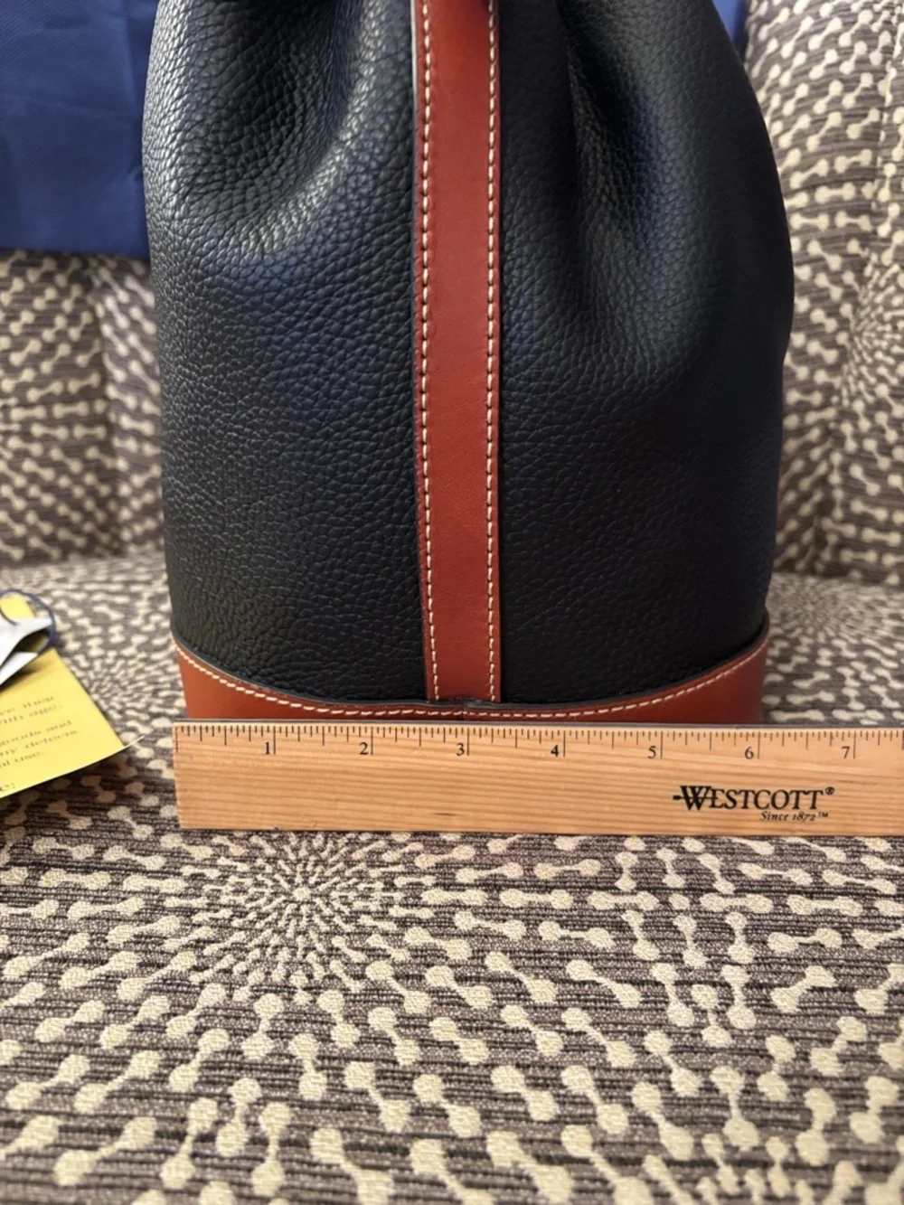 SALE Dooney & Bourke Drawstring Tote Shoulder Bag Dust Bag Tag Black Leather - Picture 13 of 13